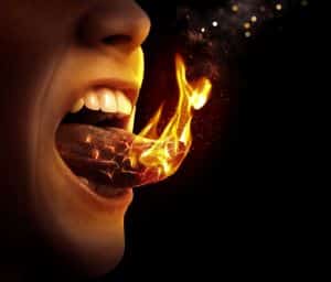 Tongue on fire